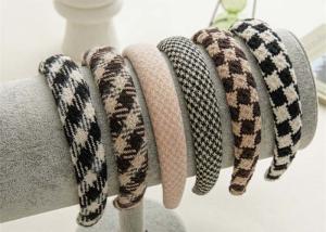 China GLH006 Autumn winter thousand bird fabric hair band female top pressure hair wide edge clip factory