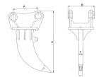 410kg Excavator Stump Ripper Attachment 800mm Length Excavator Attachment
