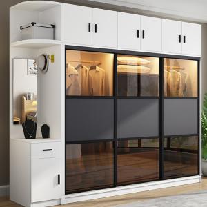 China TESIA Customized Wardrobe Bedroom Furniture Glass Sliding Door Storage Cabinet factory