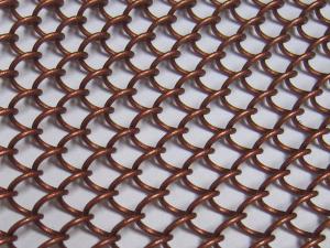 China Bronze Color Metal Coil Drapery , Hanging Wire Mesh Room Dividers For Ceiling factory