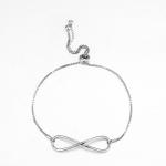 10.37g 925 Silver CZ Bracelet Unisex Silver Diamond Infinity Bolo Bracelet