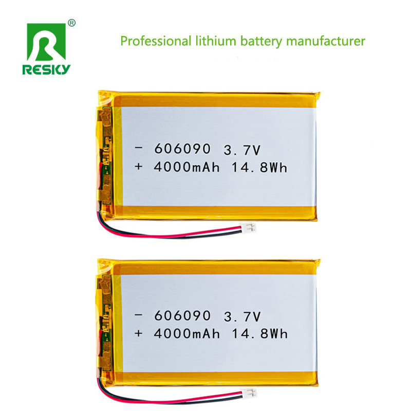 Lithium Ion Polymer Battery Cell 606090 3.7V 7.4V 4000mAh 14.8Wh Rechargeable Li Polymer Battery Pack