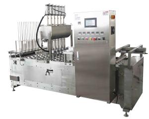 China 2.2KW Automatic Plastic Cup Sealing Machine High Accuracy Liquid Filling Machine factory