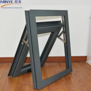 China Gray Black Aluminum Double Glazed Windows Multi Locking Aluminum Awning Windows factory