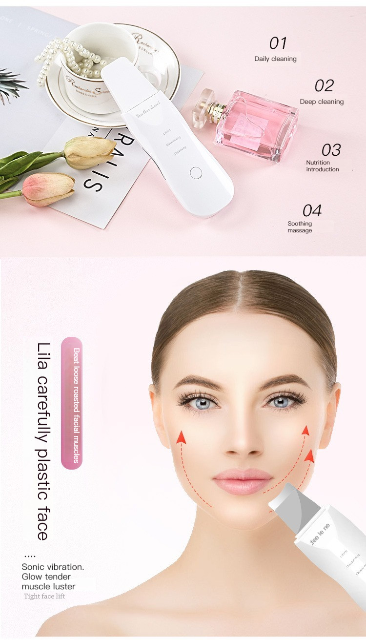 Plastic Portable Ultrasonic Skin Scrubber Professional 300g Blackhead Remover Scrubber