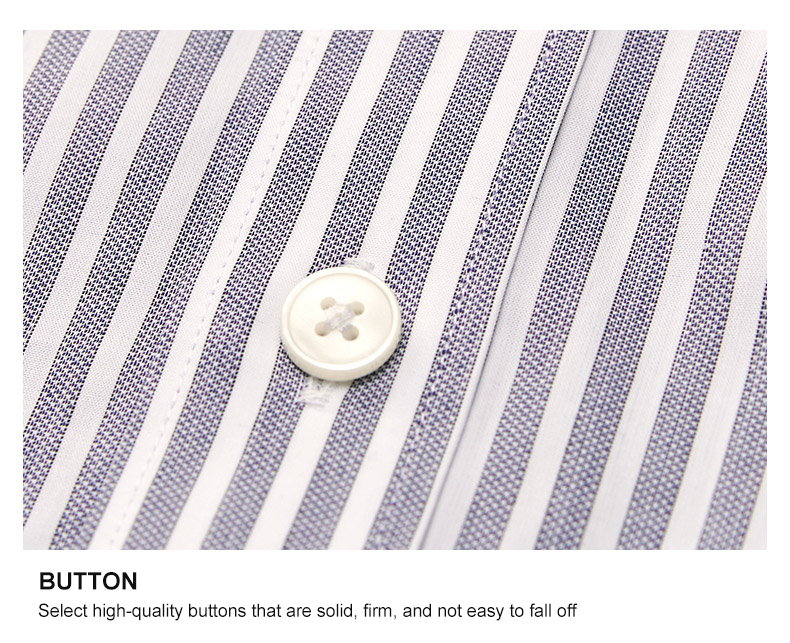 Button Down Collar Blue and White Striped No Ironing French Inch Groom's Formal Shirt