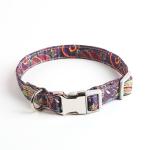 Floral Pattern Smart Dog Collar Small Medium Large Nylon Red Dog Collar