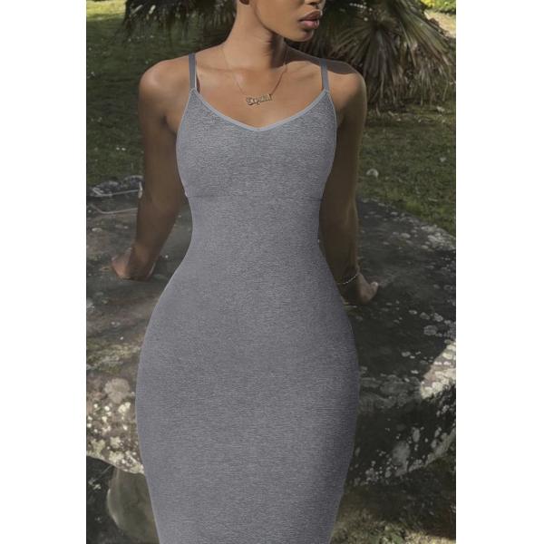 Stylish Casual Solid Summer Party Pencil Dress for Women Custom Logo Elegant Midi Dress