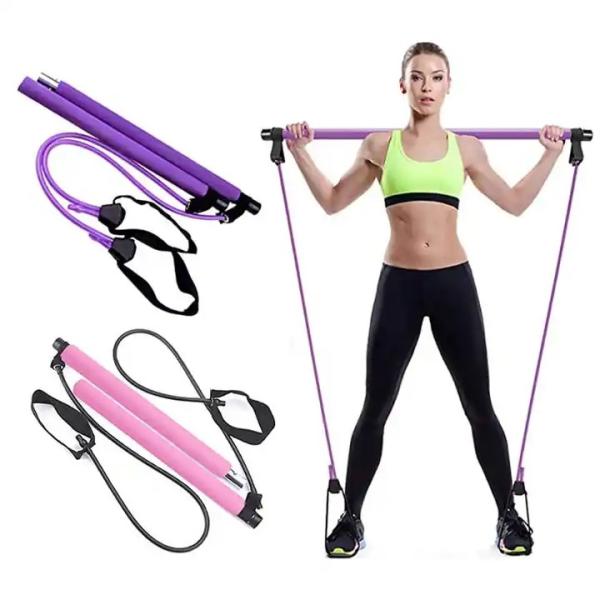 Pilates Bar Yoga Stick Pilates bar kit for Home Gym with Resistance Bands for