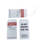 Fire Extinguisher Inspection Cardstock Tag Lock Out Tag 5 3/4 In Height White