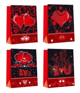 China Customized Luxury Shopping Glossy Paper Bags for Valentine's Day eco-friendly factory