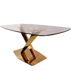 China Stainless Steel Frame Modern Marble Dining Room Table Luxury Dinning Table Set factory
