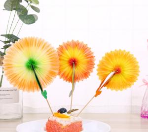 China 4Inch Disposable Flower Decorative Bamboo Food Picks Skewers factory