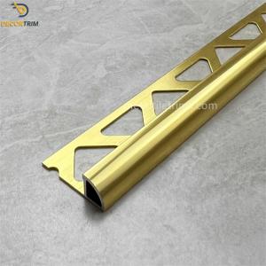 China Bright Gold Shape Chrome Straight Edge Tile Trim 8mm×25mm factory