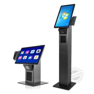 China Commercial Standing Android Fast Food Restaurant Touch Screen Kiosk With Pos Barcode Scanner Ticket Printer Options on sale