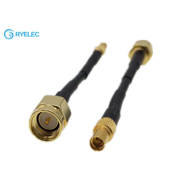 China Low Loss Straight MMCX Female to SMA Male Connector RG174 Coax Pigtail Extension RF Cable factory