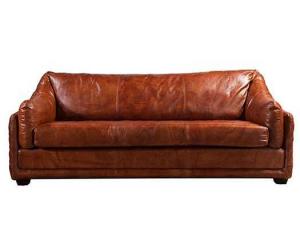 China Full Grain Antique Leather Sofa With Diamond Side factory