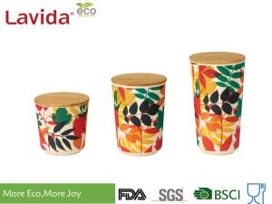 China Cookie Bamboo Fiber Storage Box Customized Design Printing Free Of Heavy Metals factory