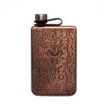 Stainless Steel Copper Hip Flask for Climbing Camping Barbecue Bar Party Drinker