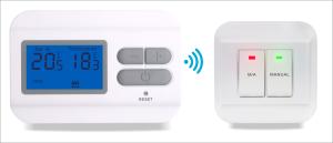 China White HVAC RF Room Thermostat With 2*AAA Size Battery POWER , Easy Installation factory