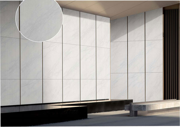3D Line White Matte Antique Exterior Curtain Wall Porcelain Tiles 600x1200cm For Shopping Mall And Building