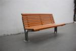 Flange Surface Mounted Outdoor Wooden Bench With Backrest OEM ODM