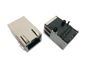 China 1 Port RJ45 Connector With Led Tab Up Config 120 - 150V AC Voltage Rating factory