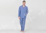 Yarnd Dyed Striped Mens Luxury Sleepwear With Button Through Shirt And Long