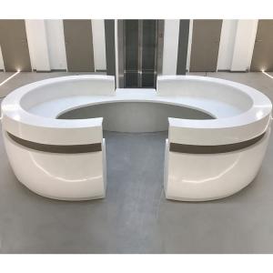 China OEM Round Airport Reception Desk Solid Surface Reception Counter factory