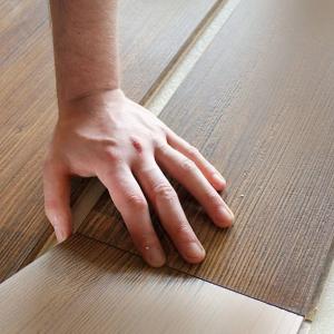 China Embossed Brushed Laminate Flooring TAP GO Decor Wood Floor Click System Square Edges factory