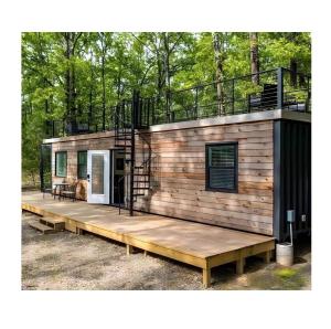 China Main Structure Galvanized Steel Square Tubes Wooden Container Family House European Union Australia 40ft 2 Bedroom 1 Hall factory
