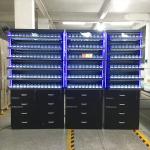 Satom Customized Size & Shelves Metal Cigarettes Display Cabinet Stand With Door