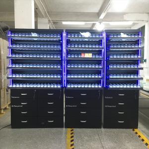 China Satom Customized Size &amp; Shelves Metal Cigarettes Display Cabinet Stand With Door factory