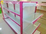 Steel Shelving Brackets Cosmetic Rack , 30KG/ Layer Load Pink Cosmetics Display