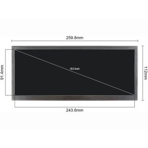 10.3 inch bar LCD display 1920x720 HSD103KPW2-A10 IPS module for Car LCD