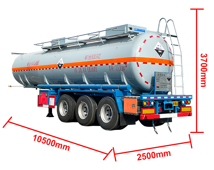 Carbon Steel Polyethylene Lined HCL Tanker 3 Axle Semi Trailer For Chemical Liquid Storage and Transportation