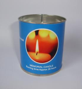 China Jews candle; white &amp; unscented 5.5x6cm mini memorial tin candle burn for 26 hours factory
