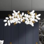 All Copper High End Pendant Lights Stamping White Alabaster Hanging Light