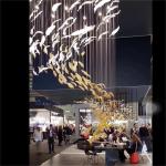 Modern Art Glass Feather Chandeliers