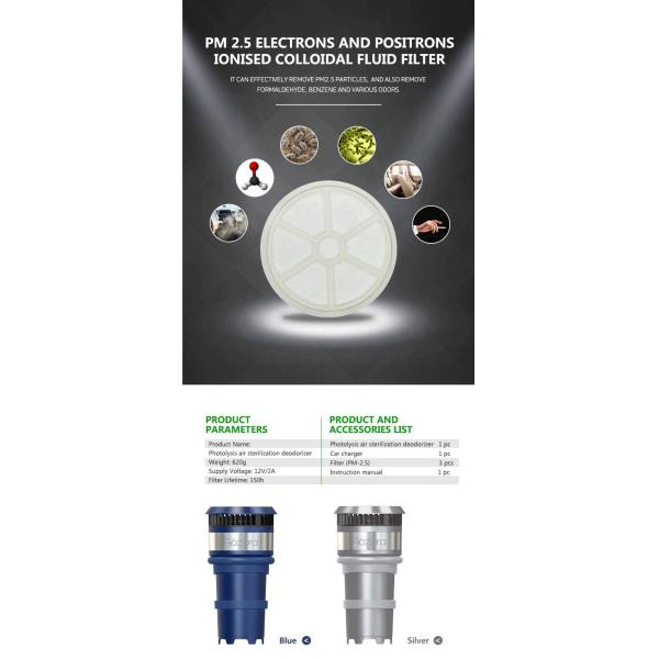 RC101 Car Vehicle Air Purifier Smart Purifying Device Formaldehyde Removing HEPA Filter