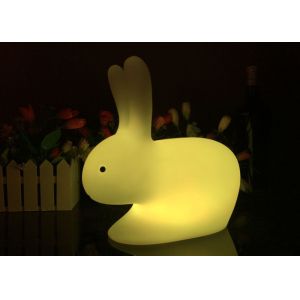 Cute Bunny Shaped LED Night Light , White Rabbit Lamp 16 Colors Changing