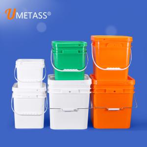 China Transparent Square 2 Gallon Plastic Pail Beverage Bucket Foodsafe Storage factory
