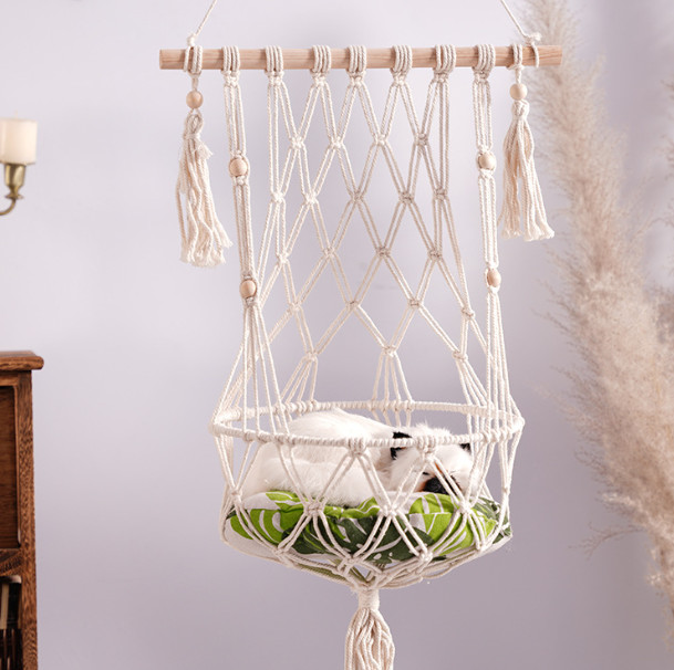 wicker hanging cat bed