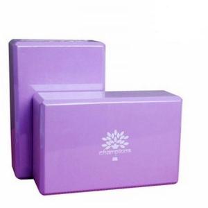 China Purple eva foam silk-screen logo printing yoga brock &amp; bricks factory