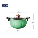 8L Kitchen Pressure Cooker Cast Iron Non Stick With Handle Latch