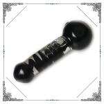 5.5 Inches Glass Smoking Pipe Freezable Coil Handpipe With Clycerin Glass