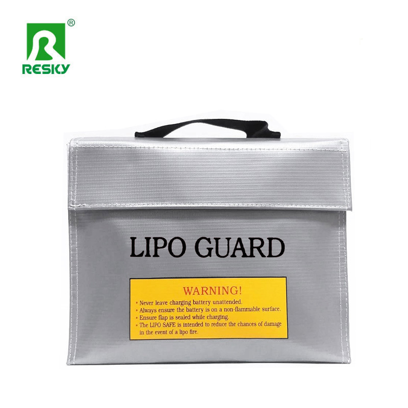 China Black Silver Red Color Fireproof Explosion Proof RC Lipo Battery Safe Charging Bag 65X180X240mm factory