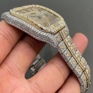 GRA Luxury Automatic Moissanite Watch 30 Carats Diamond Studded Watch
