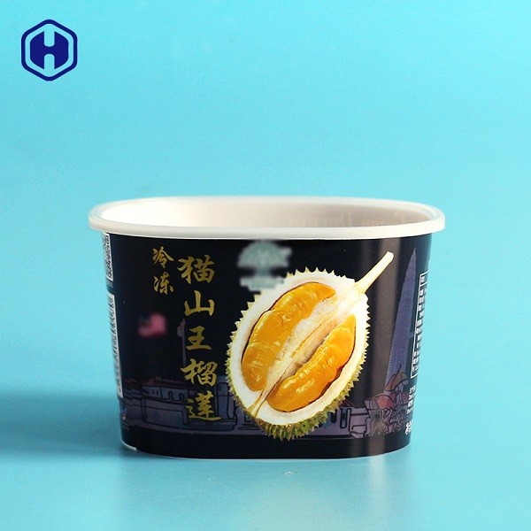 Square IML Plastic Containers 300ml 10OZ King Cover Frozen Food Packaging