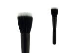 Black Long Handle Flat Top Brush Buffer Makeup Brush With White Black Nylon Hair